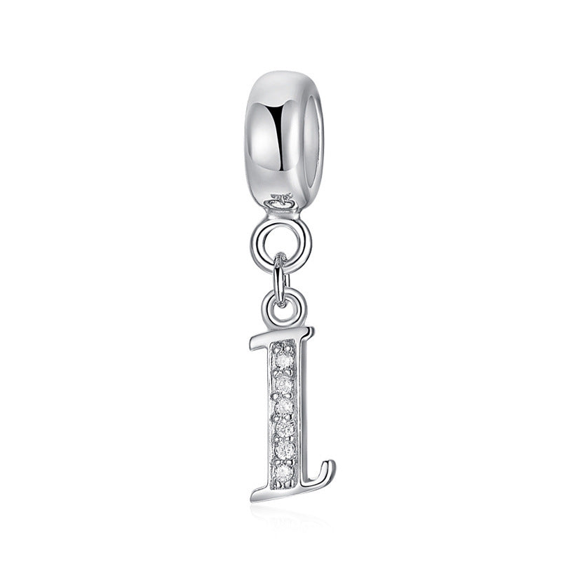 Sterling Silver Alphabet Charm with Sparkling Jewels – A–Z Initials