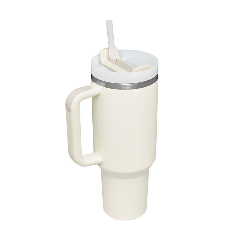 40oz Premium Insulated Tumbler with Handle & Straw – Hot & Cold Drinks