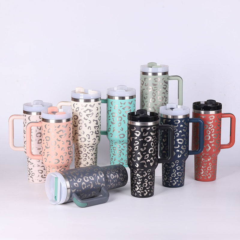 40oz Premium Insulated Tumbler with Handle & Straw – Hot & Cold Drinks