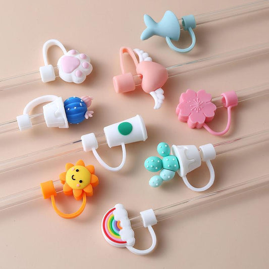 Cute Silicone Straw Toppers – Fun Dust-Proof Drink Caps (16 Styles)