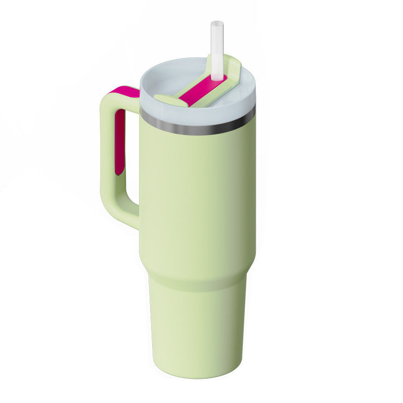 40oz Premium Insulated Tumbler with Handle & Straw – Hot & Cold Drinks
