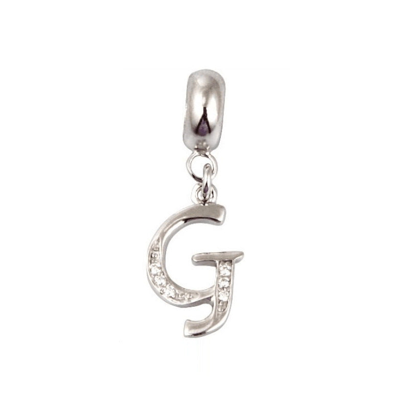 Sterling Silver Alphabet Charm with Sparkling Jewels – A–Z Initials