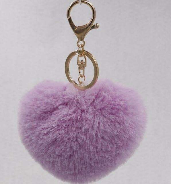 Plush Heart Keychain – Soft & Fluffy Bag Charm