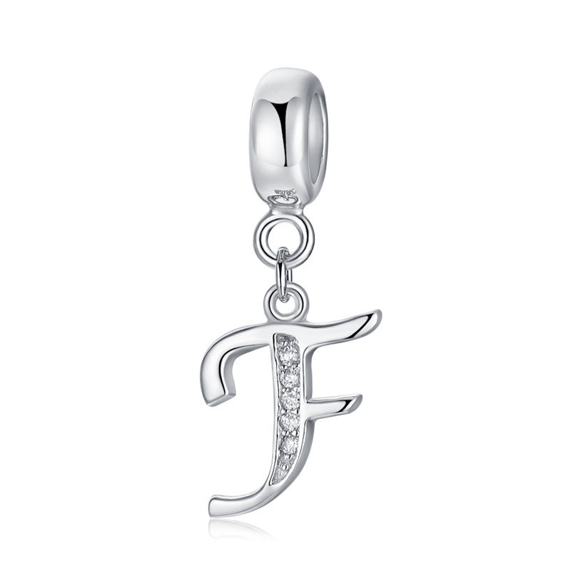 Sterling Silver Alphabet Charm with Sparkling Jewels – A–Z Initials