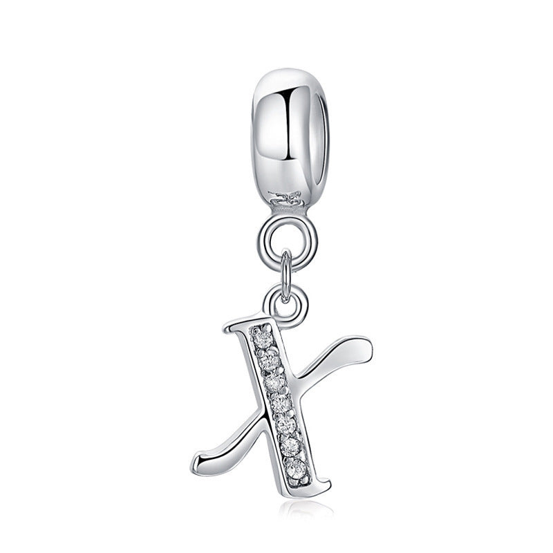 Sterling Silver Alphabet Charm with Sparkling Jewels – A–Z Initials