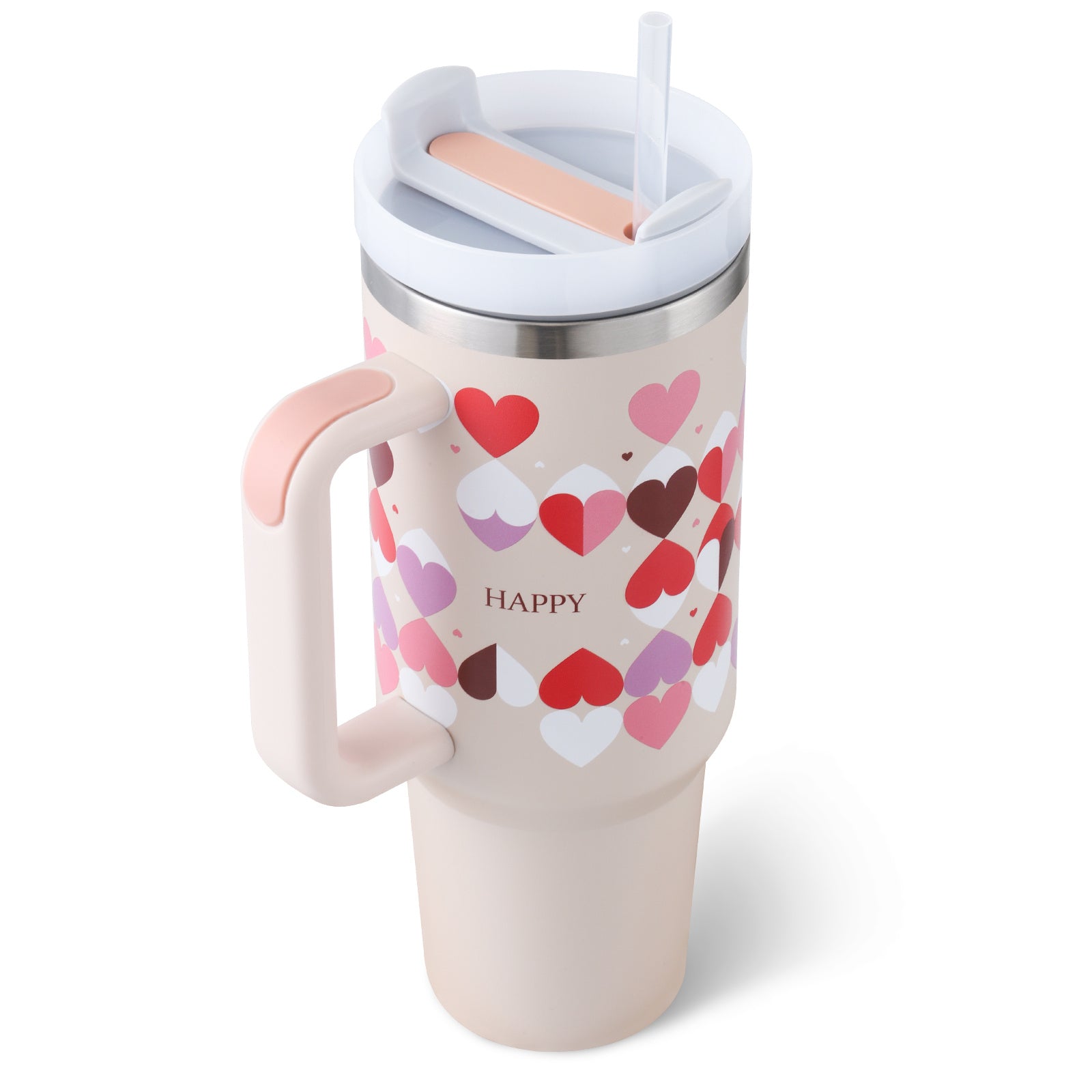 40oz Premium Insulated Tumbler with Handle & Straw – Hot & Cold Drinks
