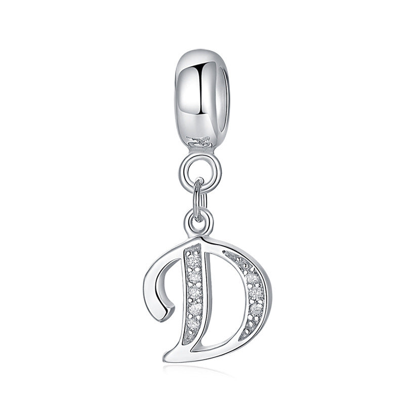 Sterling Silver Alphabet Charm with Sparkling Jewels – A–Z Initials