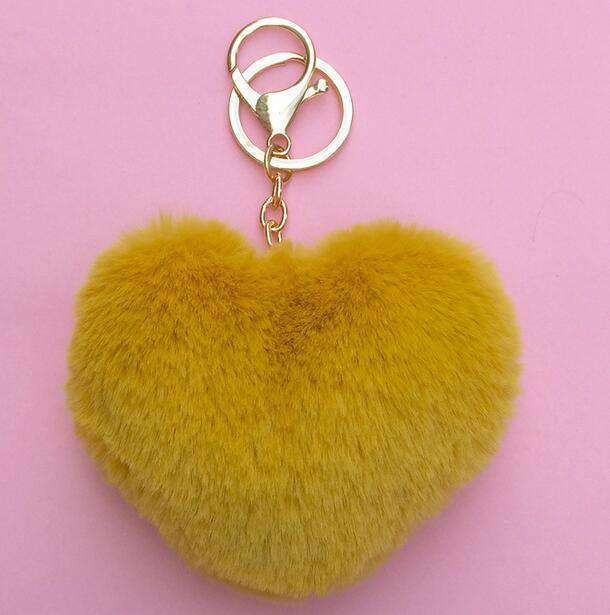Plush Heart Keychain – Soft & Fluffy Bag Charm