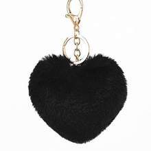 Plush Heart Keychain – Soft & Fluffy Bag Charm