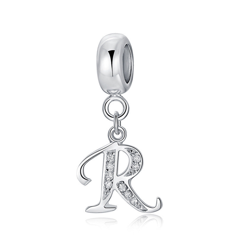 Sterling Silver Alphabet Charm with Sparkling Jewels – A–Z Initials