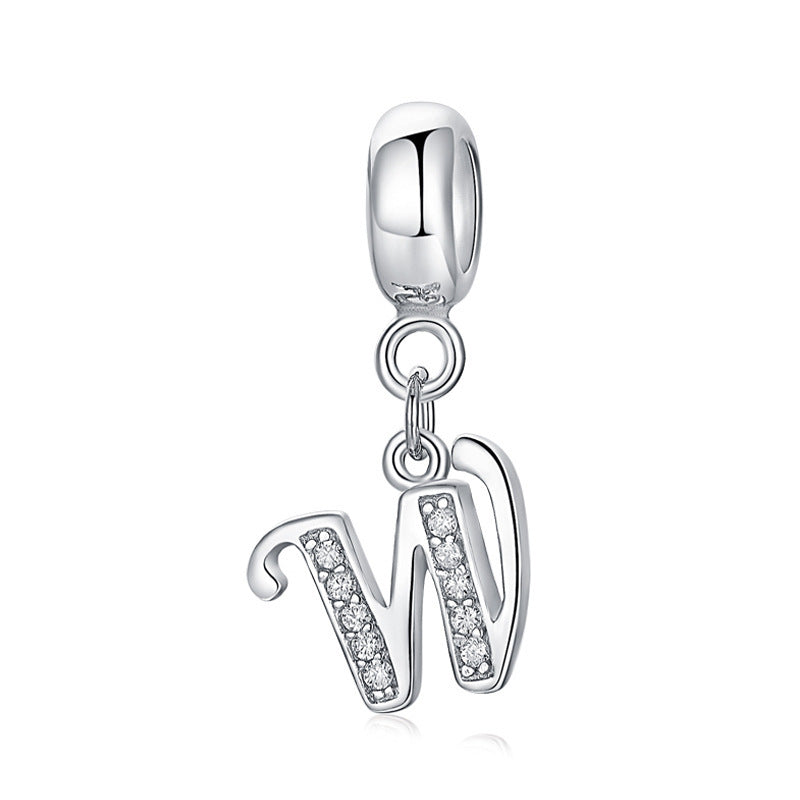 Sterling Silver Alphabet Charm with Sparkling Jewels – A–Z Initials