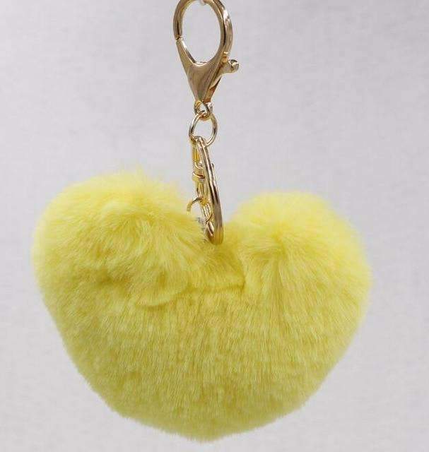 Plush Heart Keychain – Soft & Fluffy Bag Charm