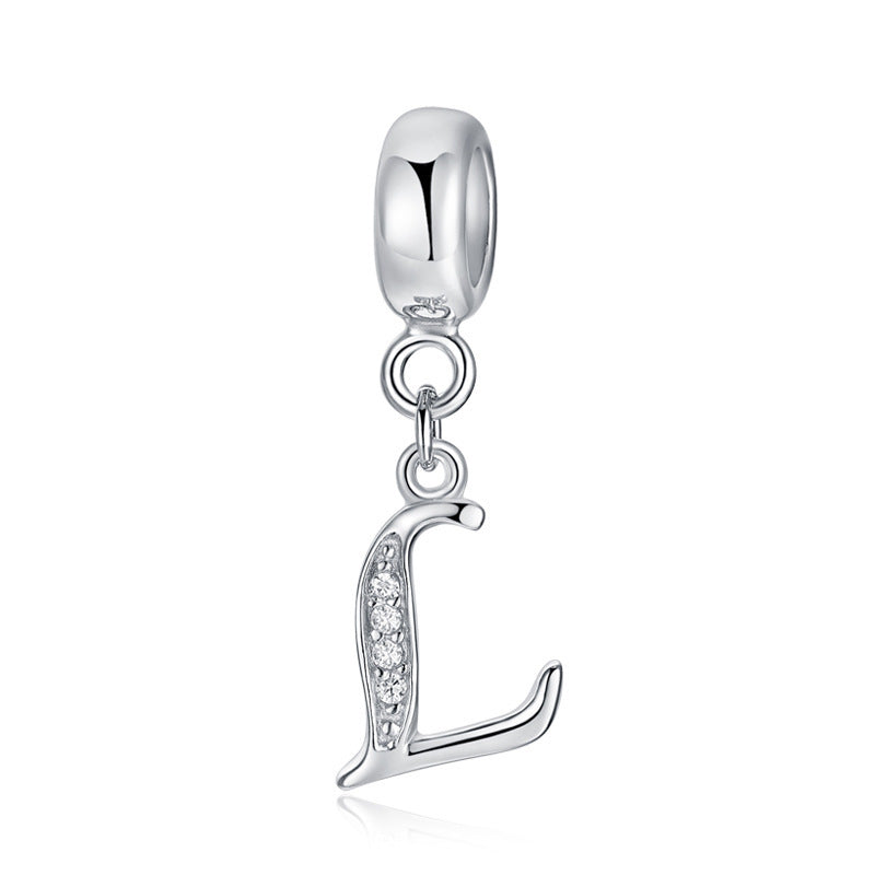 Sterling Silver Alphabet Charm with Sparkling Jewels – A–Z Initials