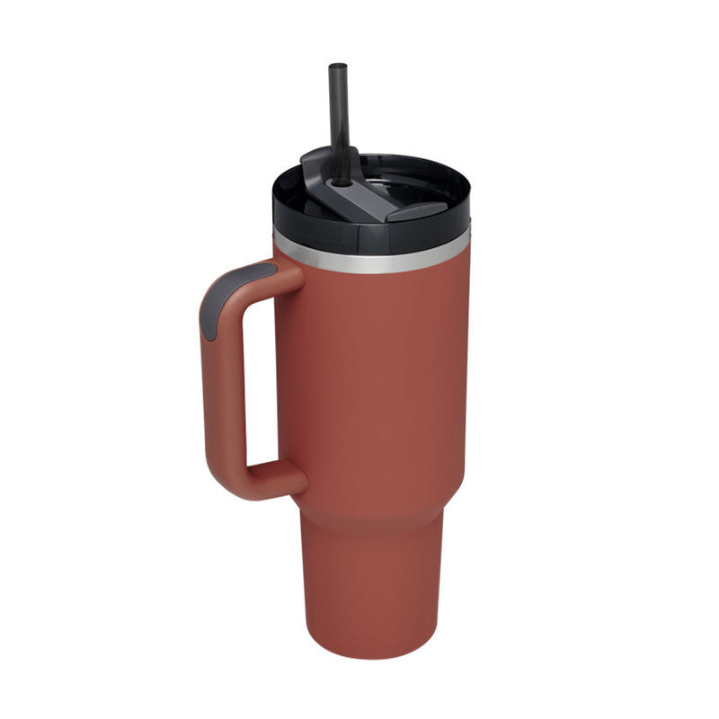 40oz Premium Insulated Tumbler with Handle & Straw – Hot & Cold Drinks
