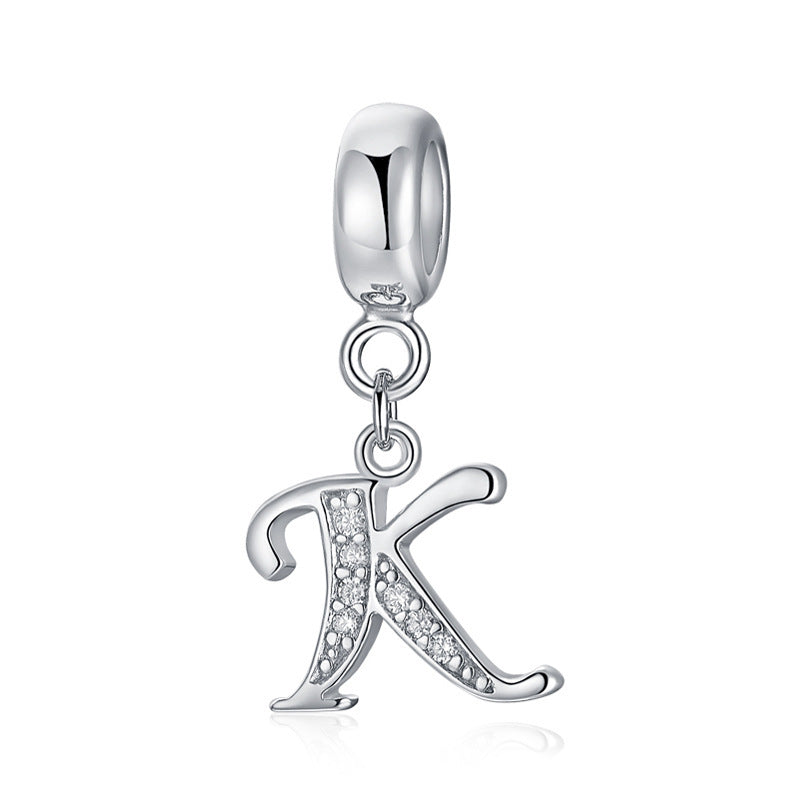 Sterling Silver Alphabet Charm with Sparkling Jewels – A–Z Initials
