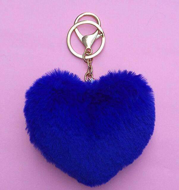 Plush Heart Keychain – Soft & Fluffy Bag Charm