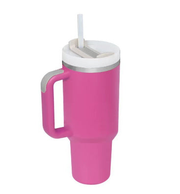 40oz Premium Insulated Tumbler with Handle & Straw – Hot & Cold Drinks