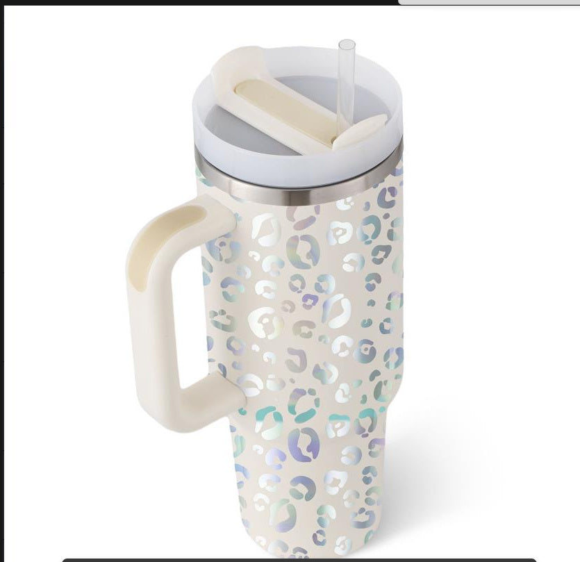40oz Premium Insulated Tumbler with Handle & Straw – Hot & Cold Drinks