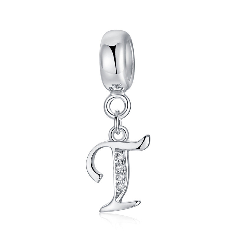 Sterling Silver Alphabet Charm with Sparkling Jewels – A–Z Initials
