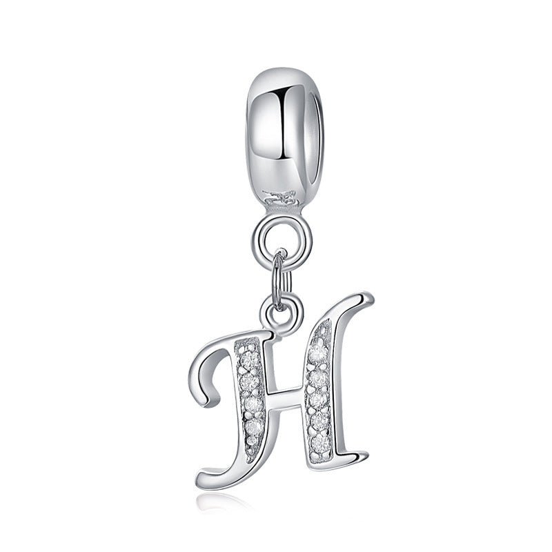 Sterling Silver Alphabet Charm with Sparkling Jewels – A–Z Initials