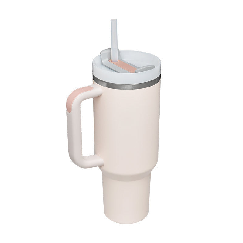 40oz Premium Insulated Tumbler with Handle & Straw – Hot & Cold Drinks