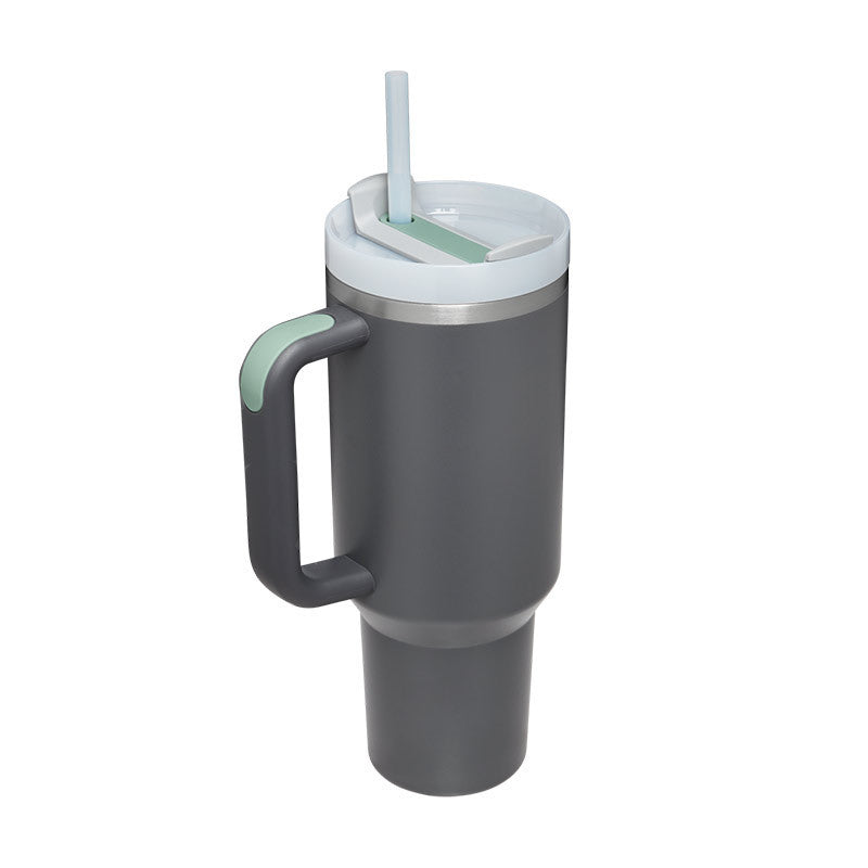 40oz Premium Insulated Tumbler with Handle & Straw – Hot & Cold Drinks