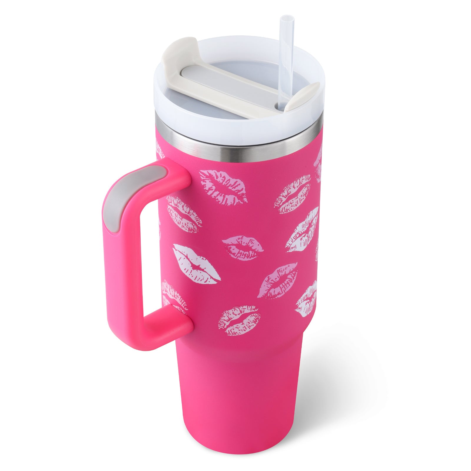 40oz Premium Insulated Tumbler with Handle & Straw – Hot & Cold Drinks