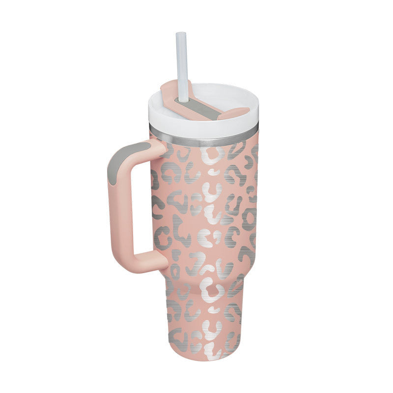 40oz Premium Insulated Tumbler with Handle & Straw – Hot & Cold Drinks