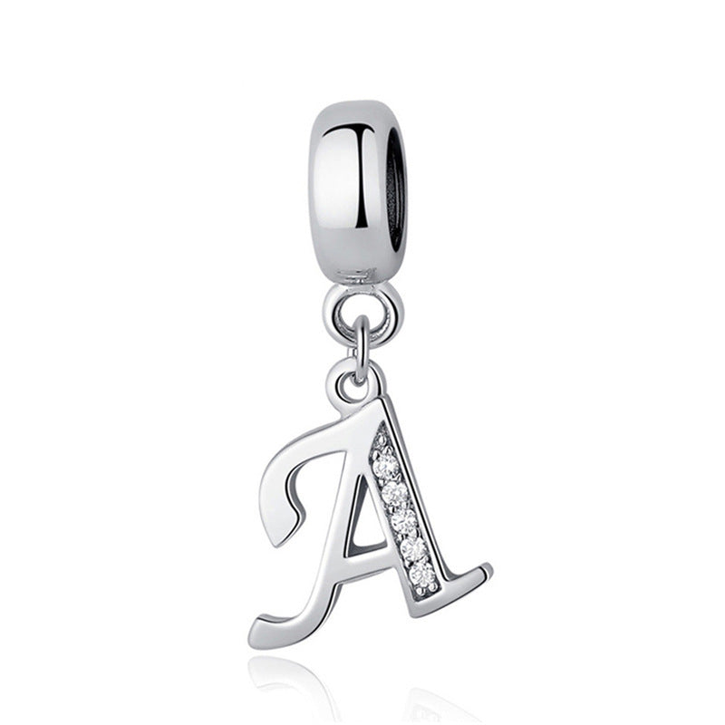 Sterling Silver Alphabet Charm with Sparkling Jewels – A–Z Initials