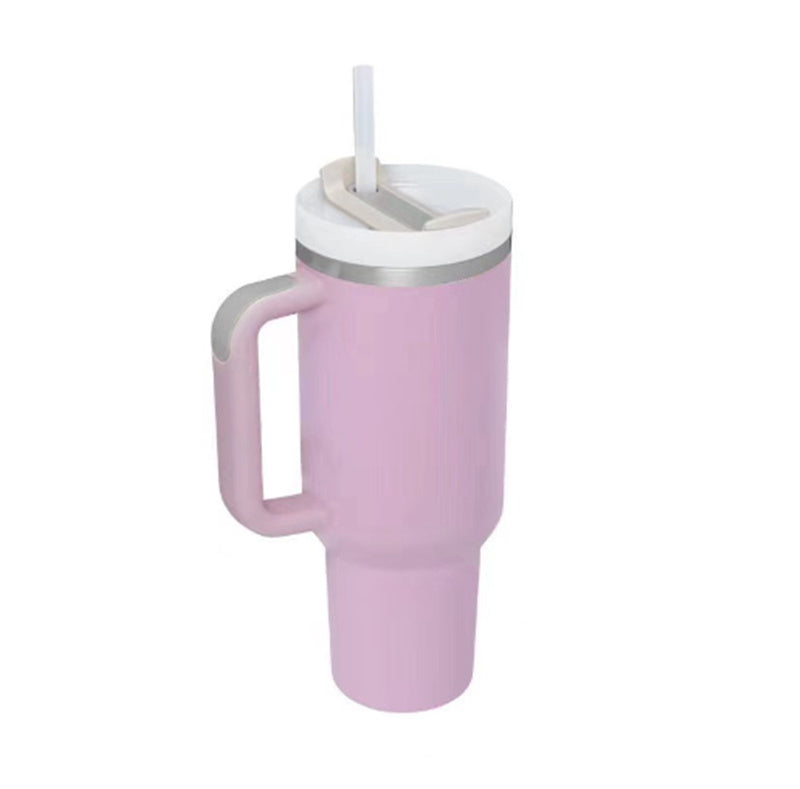40oz Premium Insulated Tumbler with Handle & Straw – Hot & Cold Drinks