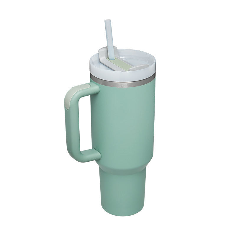 40oz Premium Insulated Tumbler with Handle & Straw – Hot & Cold Drinks