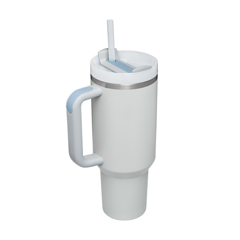 40oz Premium Insulated Tumbler with Handle & Straw – Hot & Cold Drinks
