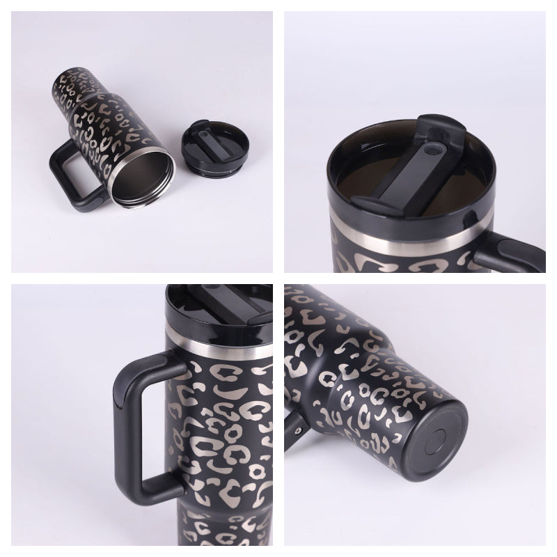 40oz Premium Insulated Tumbler with Handle & Straw – Hot & Cold Drinks