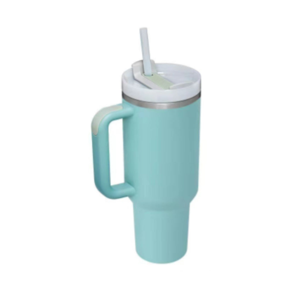 40oz Premium Insulated Tumbler with Handle & Straw – Hot & Cold Drinks