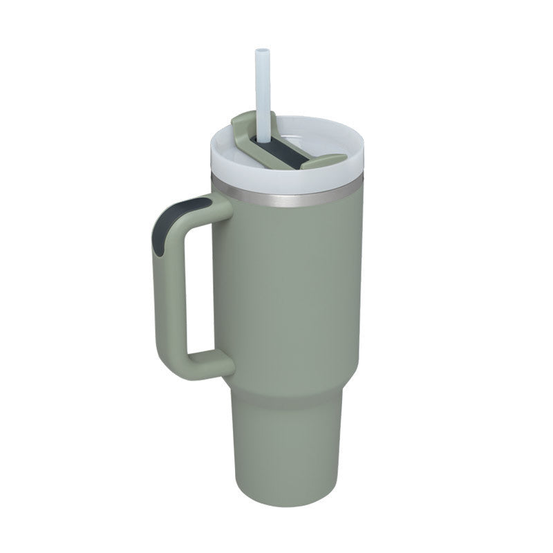 40oz Premium Insulated Tumbler with Handle & Straw – Hot & Cold Drinks
