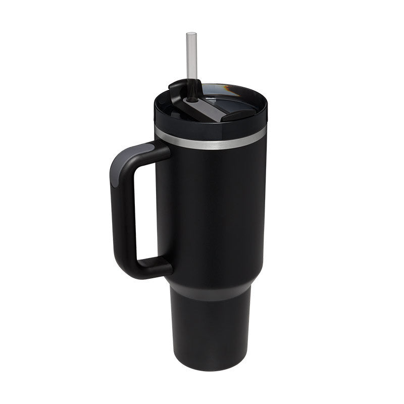 40oz Premium Insulated Tumbler with Handle & Straw – Hot & Cold Drinks
