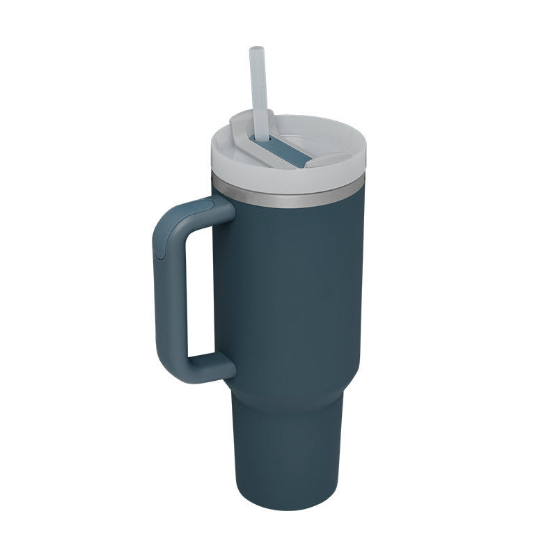 40oz Premium Insulated Tumbler with Handle & Straw – Hot & Cold Drinks
