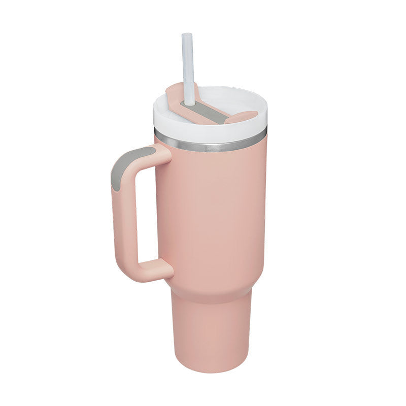 40oz Premium Insulated Tumbler with Handle & Straw – Hot & Cold Drinks